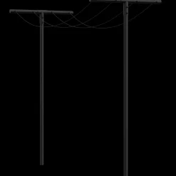 Clearance Plus tørrestativ 80x185x450 cm inkl. snor og beslag sort