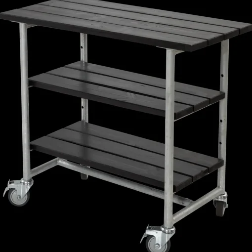 Discount Plus Urban grill-/plantebord med 2 hylder grundmalet sort