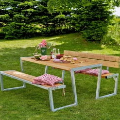 Plus Bord- Og Bænkesæt^Zigma Bord/Bænkesæt m/2 ryglæn 176 cm ThermoWood®