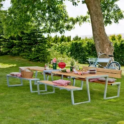 Plus Bord- Og Bænkesæt^Zigma Bord/Bænkesæt m/2 ryglæn 176 cm ThermoWood®