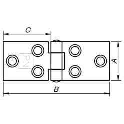 Peder Nielsen Hængsler^PN bladhængsel bach flap 63x151 mm elforz