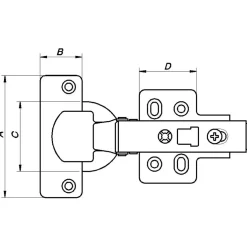 Peder Nielsen Hængsler^PN skabshængsel m/click 35 mm 2 stk forniklet