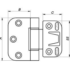 Peder Nielsen Hængsler^PN snap-in hængsel hvid