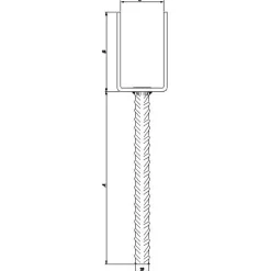 Bygningsbeslag^PN stolpefod U-form D101xH90xB65 L200 mm varmforzinket
