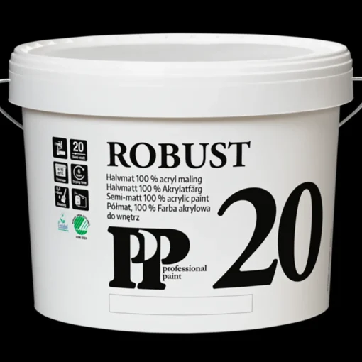 Vægmaling^PP Acrylmaling Robust 20, 10 L hvid S0500-N