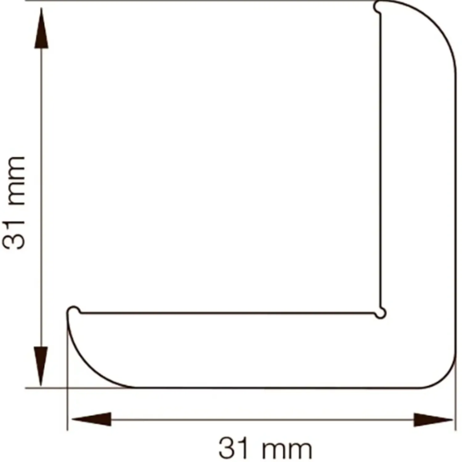 Primo Hjørnelister^vinkelliste hvid 31x31x2500 mm