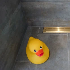 Purus Afløb Og Rør^Line Rib ramme og rist 800 mm messing