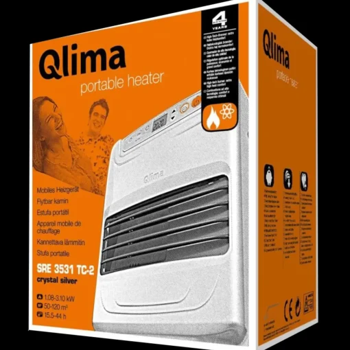 Qlima Petroleums- Og Gasovne^SRE3531 TC-2 elektronisk petroleums kamin - silver