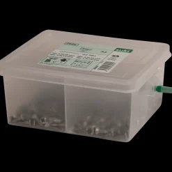 Sortimentsbokse^Rustfri skruesortiment assorteret A2 260 stk grøn