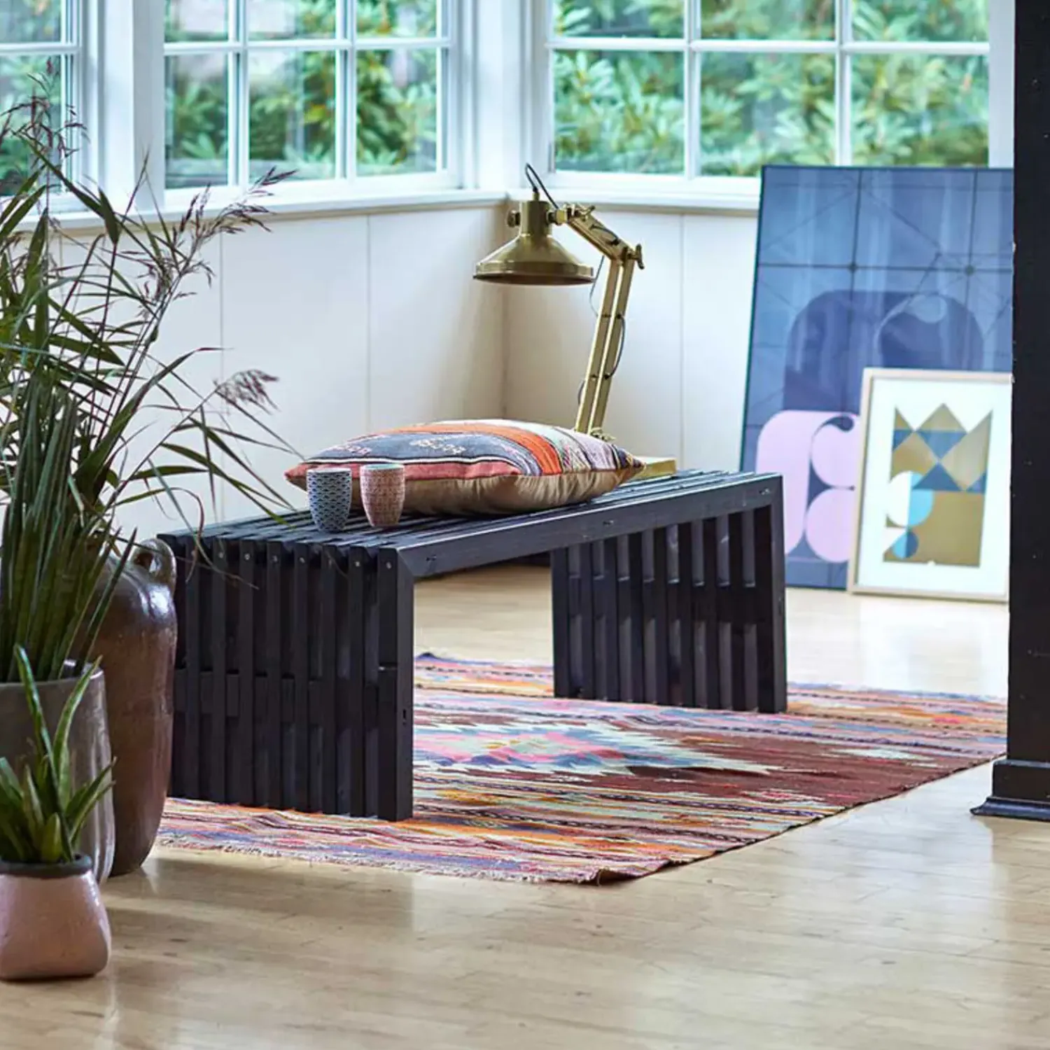 Best Rustik Trallebænk Design sort 138x49x45 cm