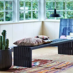 Best Rustik Trallebænk Design sort 138x49x45 cm