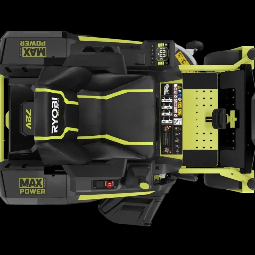 Sale Ryobi RY72ZTRX107-210 72V 107 cm zero turn plæneklipper 2x10 Ah batt.