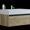 Hot Scanbad badmøbel m/Asyre vask/venstre, 1 skuffe, natur eg 81 cm