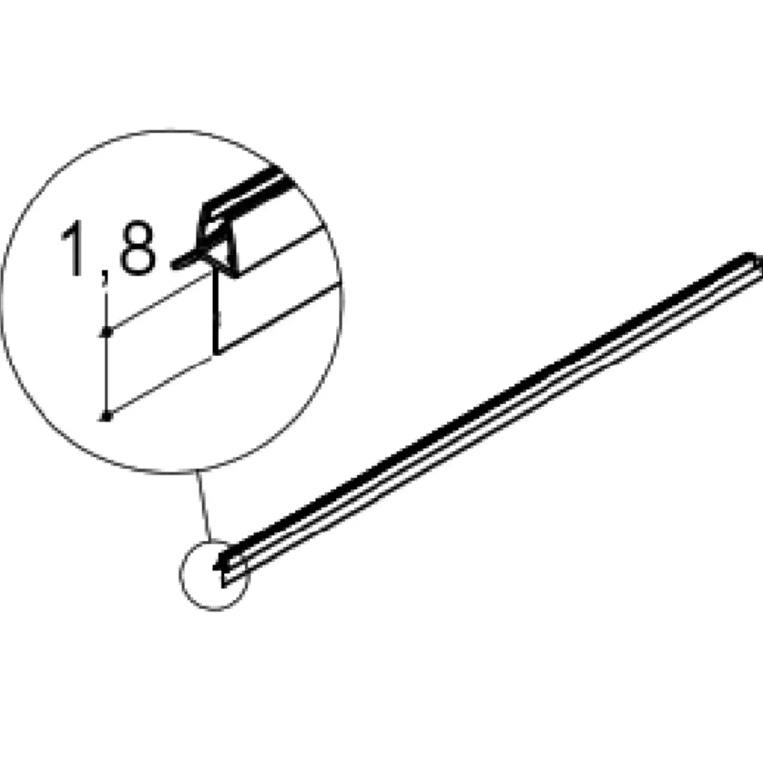 Scanbad Tilbehør Til Brusedøre Og Brusevægge^drypliste til lige døre 93 cm