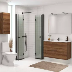 Scanbad Brusedøre Og Brusevægge^Match foldbar brusedør 69x200 cm mat sort