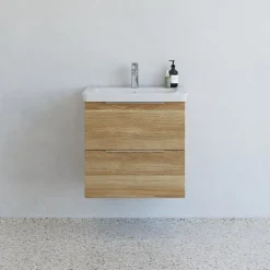 Bademiljøer^Scanbad Multo badmøbel m/Lazuli vask, 2 skuffer varm eg 62,7 cm