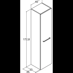 Scanbad Højskabe^Multo+ højskab 175x40x35 mat grå