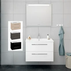 Sale Scanbad Multo+ vaskeskab m/Amber vask 80 cm hvid højglans