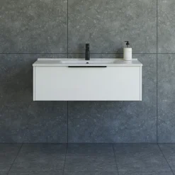 Hot Scanbad NOW vaskeskab m/én skuffe 33,8x61x45,5 mat hvid glat front