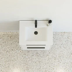 Vaskeskabe^Scanbad NOW vaskeskab m/to skuffer 65,8x81x45,5 cm mat sand glat front