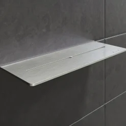 Online Schlüter hylde rektangulær pure, børstet stål