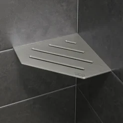 Sæbehylder^Schlüter Wave sæbehylde femkantet børstet rustfrit stål 195x195 mm