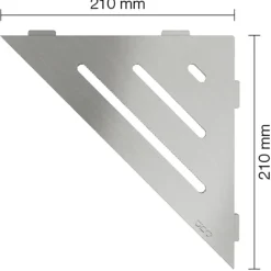 Schlüter Wave sæbehylde trekantet børstet rustfrit stål 210x210 mm