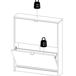 Tvilum Garderobe|Tilbehør Til Kontor Og Værksted^Shoes skoskab m/2 klaplåger hvid