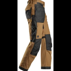 Best Snickers Allroundwork arbejdsbukser med hylsterlommer Canvas+ stretch brun/sort str. 52