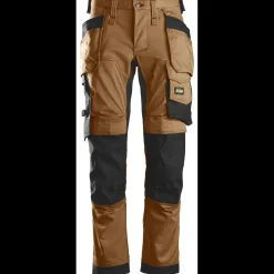 Hot Snickers Allroundwork arbejdsbukser med hylsterlommer stretch brun/sort str. 48