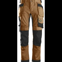 Hot Snickers Allroundwork arbejdsbukser med hylsterlommer stretch brun/sort str. 48