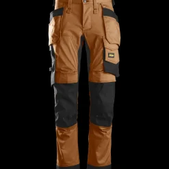 Hot Snickers Allroundwork arbejdsbukser med hylsterlommer stretch brun/sort str. 48