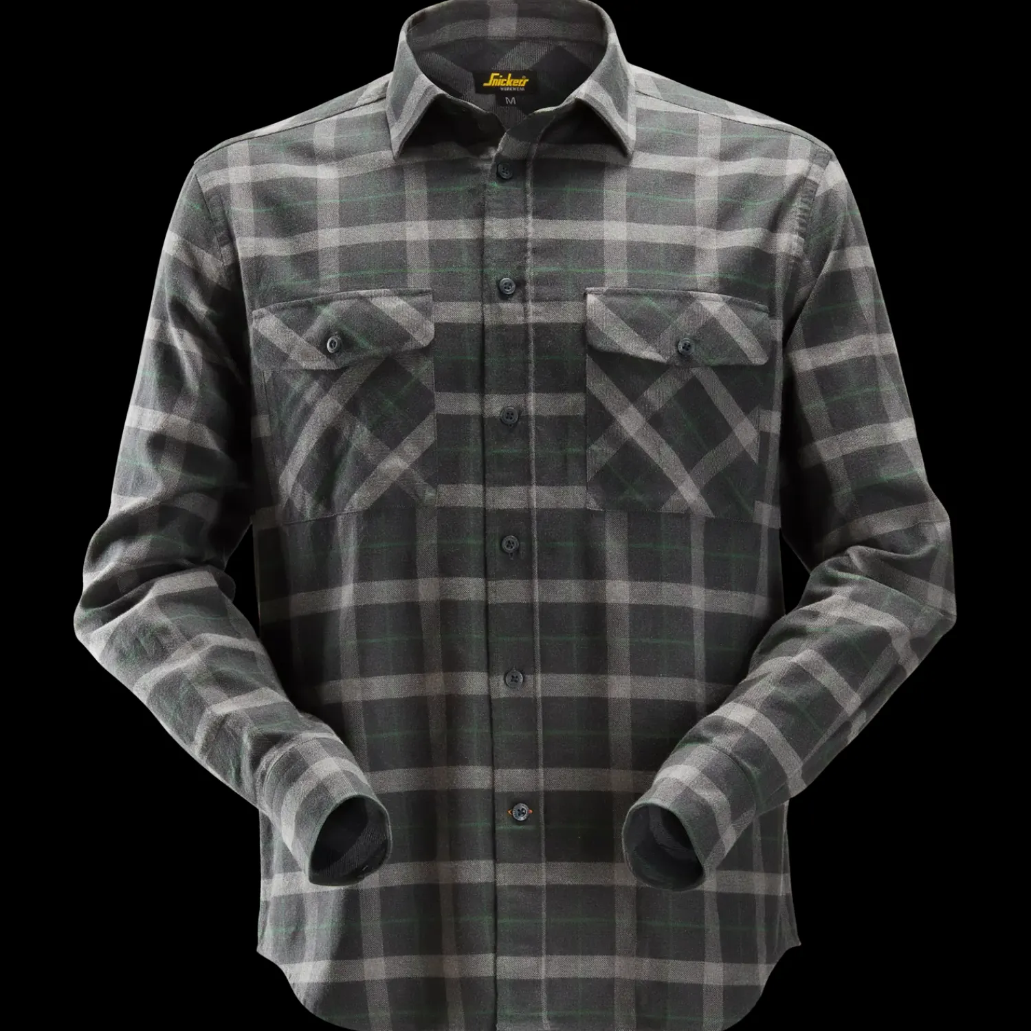 Skjorter^Snickers Allroundwork flannelskjorte med lange ærmer ternet gråmeleret str. 2XL