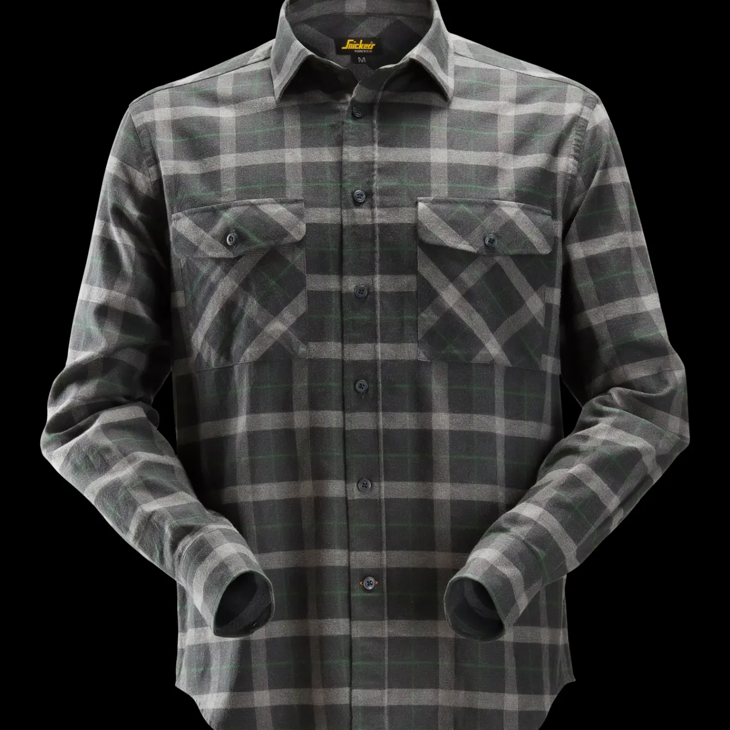 Skjorter^Snickers Allroundwork flannelskjorte med lange ærmer ternet gråmeleret str. 2XL
