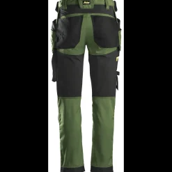 Snickers Arbejdsbukser^AllroundWork stretchbukser khaki grøn/sort str. 52