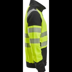 Clearance Snickers hi-vis sweatjakke med lynlås gul/sort str. 2XL