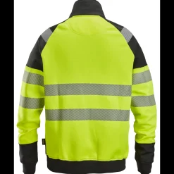 Clearance Snickers hi-vis sweatjakke med lynlås gul/sort str. 2XL