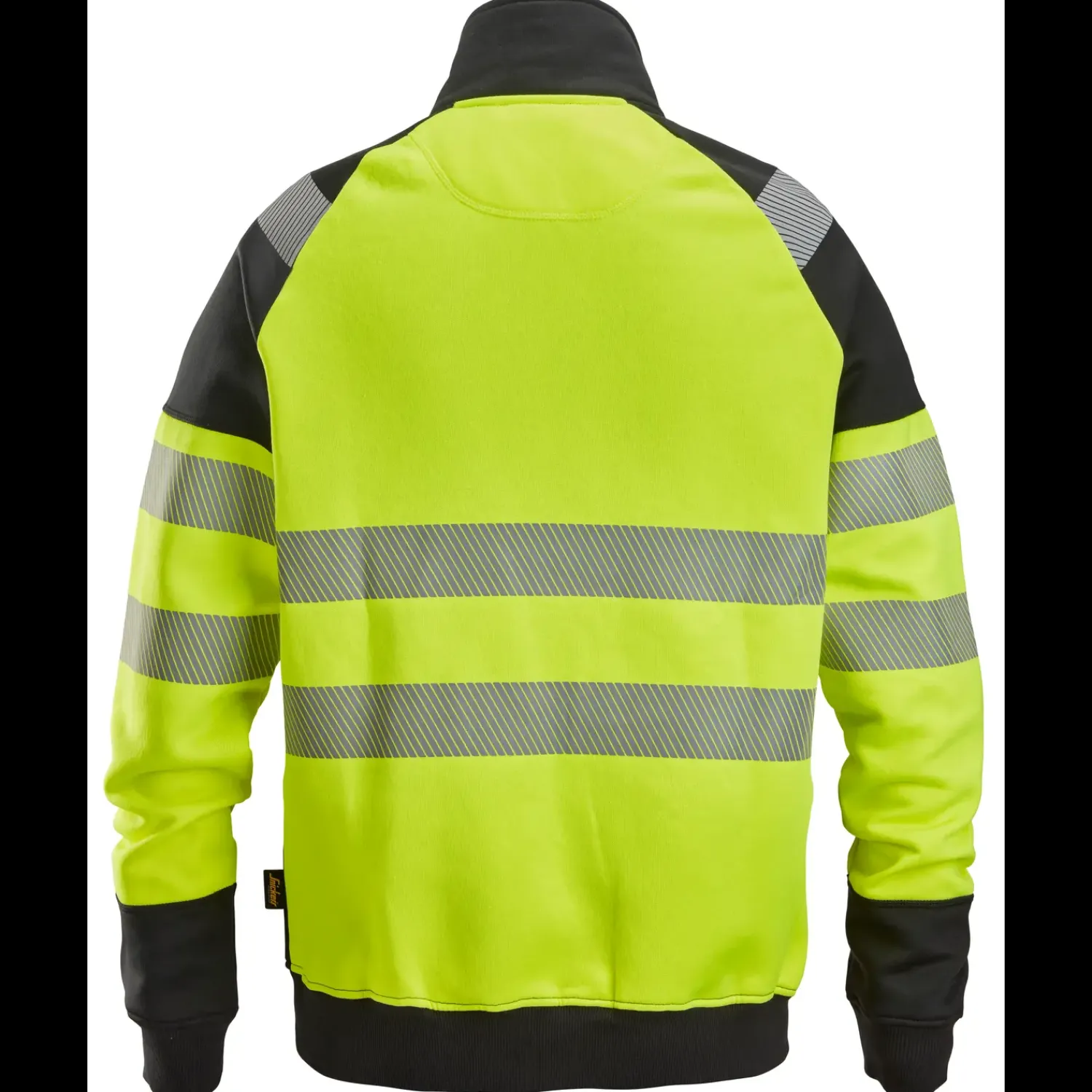 Clearance Snickers hi-vis sweatjakke med lynlås gul/sort str. 2XL