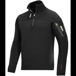 Online Snickers Workwear pullover med lynlås Body Mapping sort str. XL
