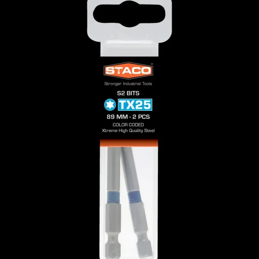 Staco Bits- Og Bitssæt^1/4" TX25 bit blå 89 mm 2 stk.