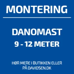 Clearance Danomast Standard montering/opsætning af flagstang 9-12 m   Vær OBS på betingelser for montering