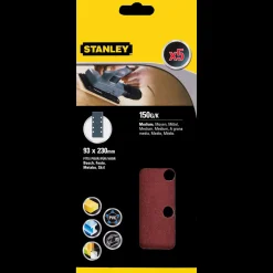 Sliberondeller Og Slibeark^Stanley White Alox K40 slibeark 93x230 mm 5 stk