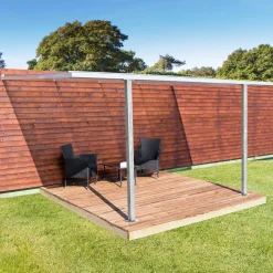 Pergolaer Og Markiser^Terrasseoverdækning medium firk. stolper 3,075 x 4,16 m - inkl. tagplader