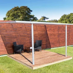 Pergolaer Og Markiser^Terrasseoverdækning medium runde stolper 3,075 x 4,16 m - inkl. tagplader