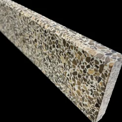 Granit.dk Gulv- Og Vægfliser^Terrazzo sokkelliste stockholm coffee slebet overflade med fas 40x1,5x7,5 cm