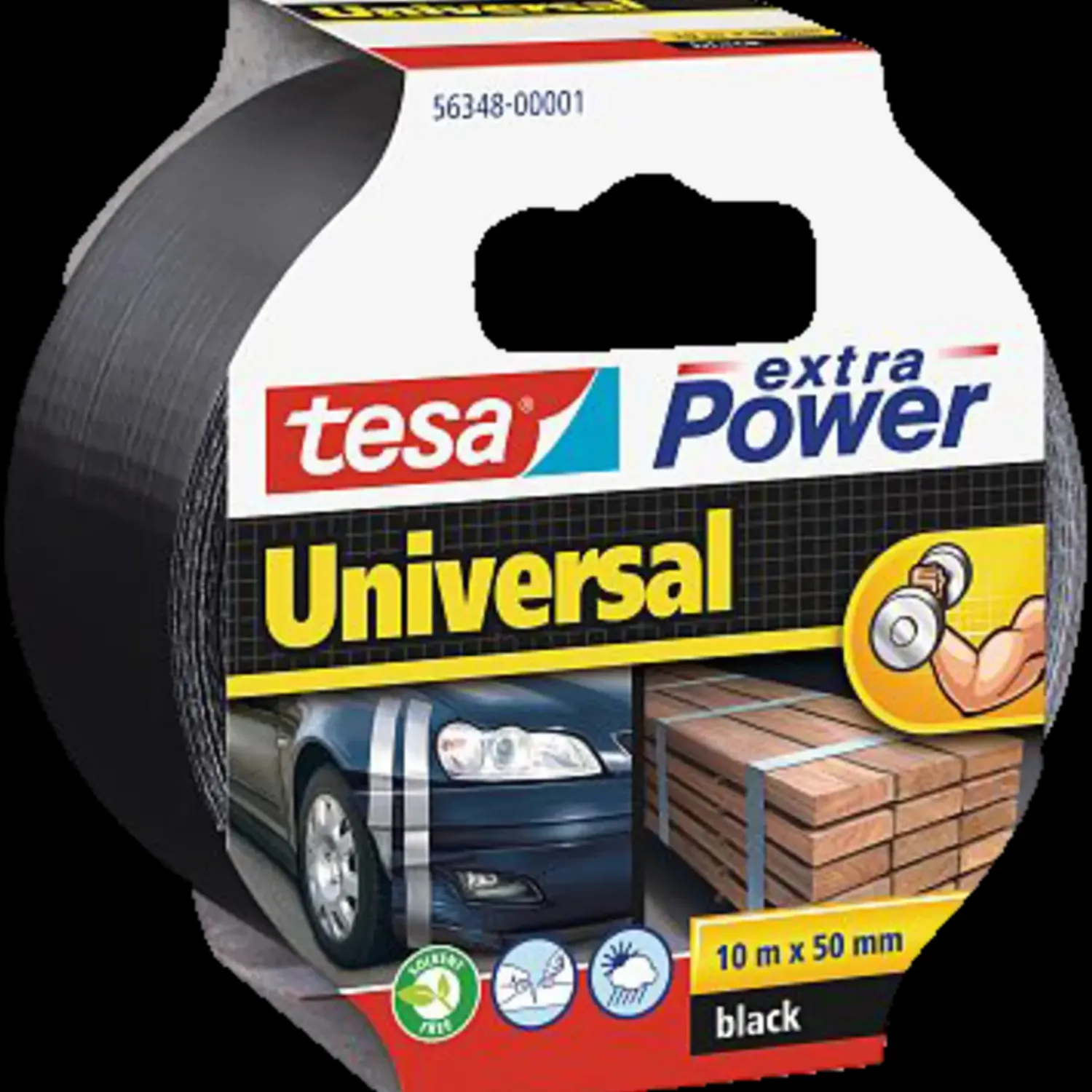 Tape^Tesa® extra Power Universal lærredstape sort 10 m x 50 mm