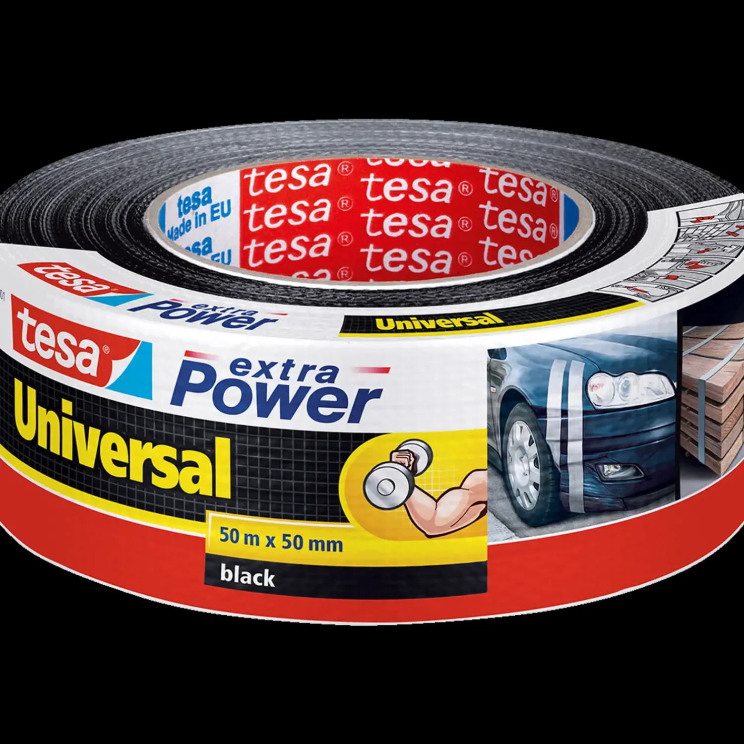 Tape^Tesa® extra Power Universal lærredstape sort 10 m x 50 mm