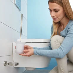 Badeværelsestilbehør^Tesa selvklæbende toiletbørste rustfrit stål