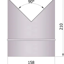 Varde Ovne Brændeovnstilbehør^Varde murbøsning indvendig hjørne blank, Ø15 x 15 cm