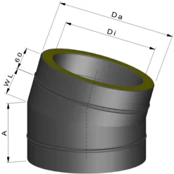 Varde Ovne Skorstene Og Tilbehør^Varde skorstensbøjning sort, 15°